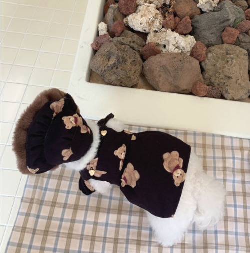 即納・予約【№A00069】春夏秋　くま柄セレブジャンパースカート（帽子：別売り）