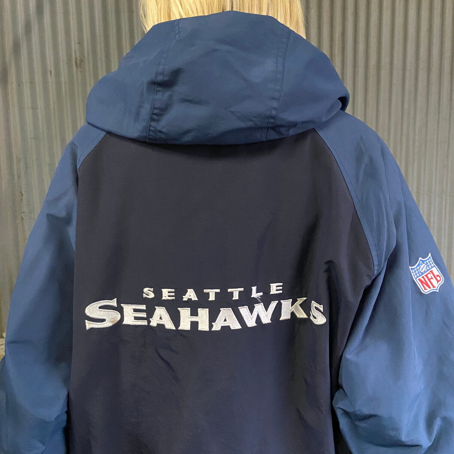 Reebok NFL シアトル・シーホークス チームロゴ刺繍 リバーシブル