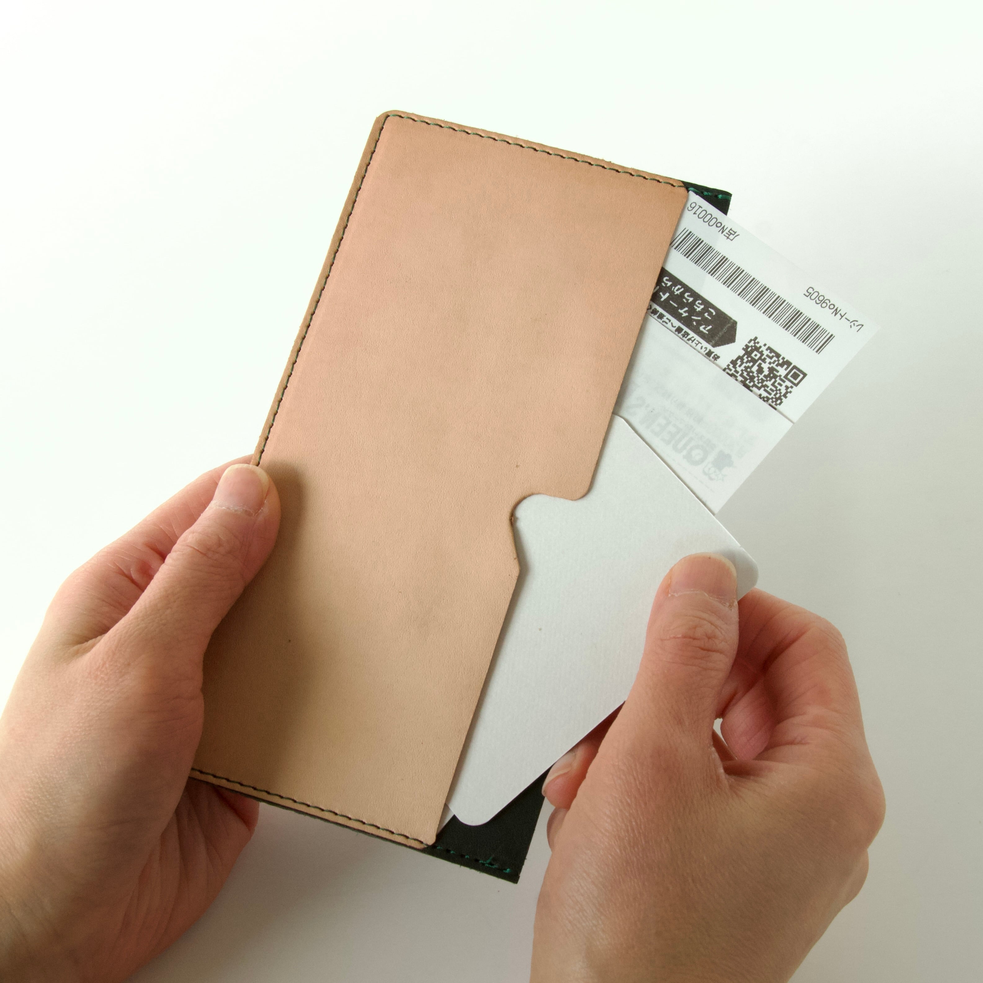 お札入れ・お札ケース | Italy 本革・レザー ダークグリーン×ヌメ