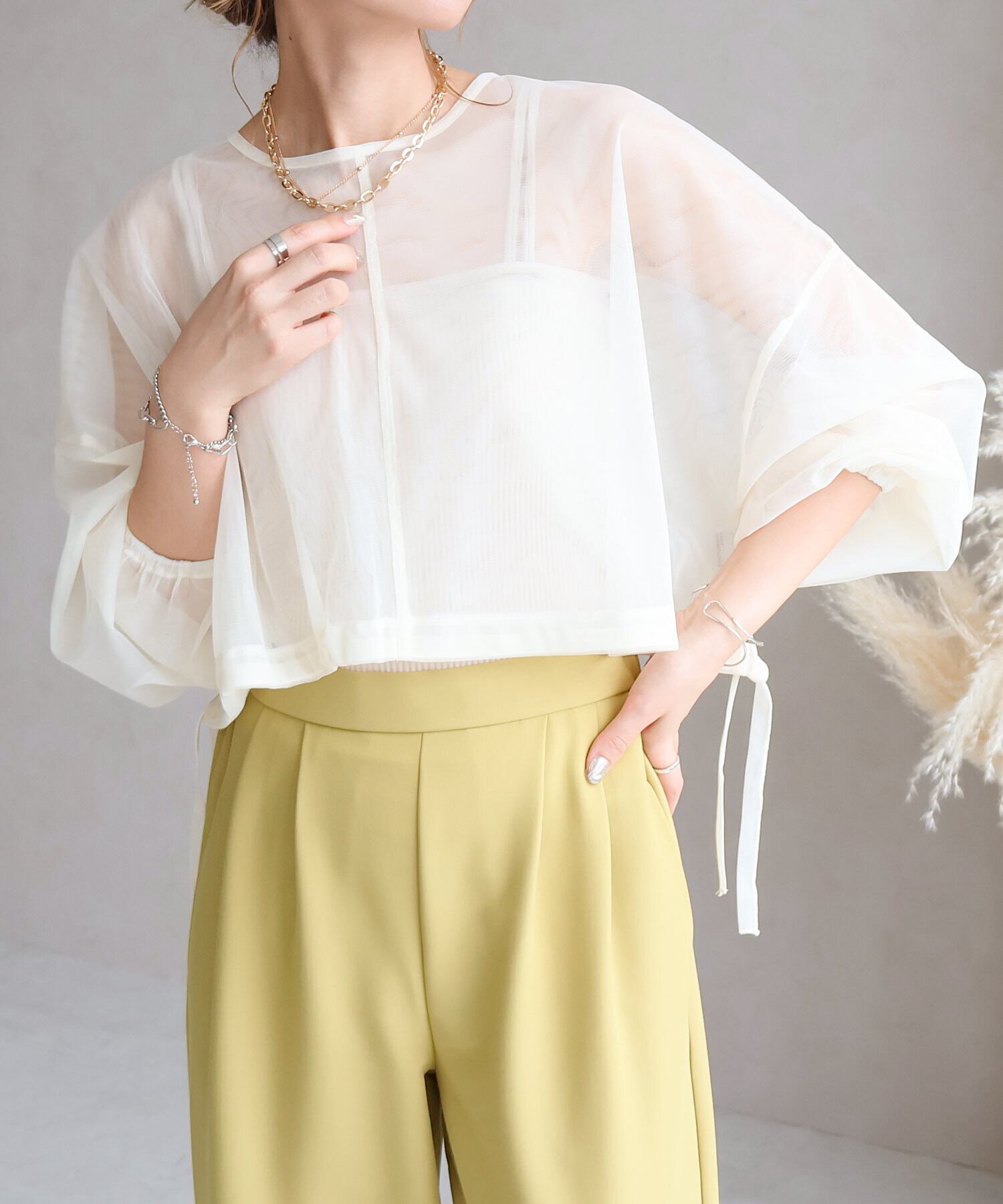 オーバーチュールプルオーバー レイヤードチュールプルオーバー