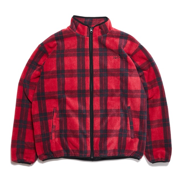 HELLRAZOR / CHECK FLEECE JACKET : RED × BLACK