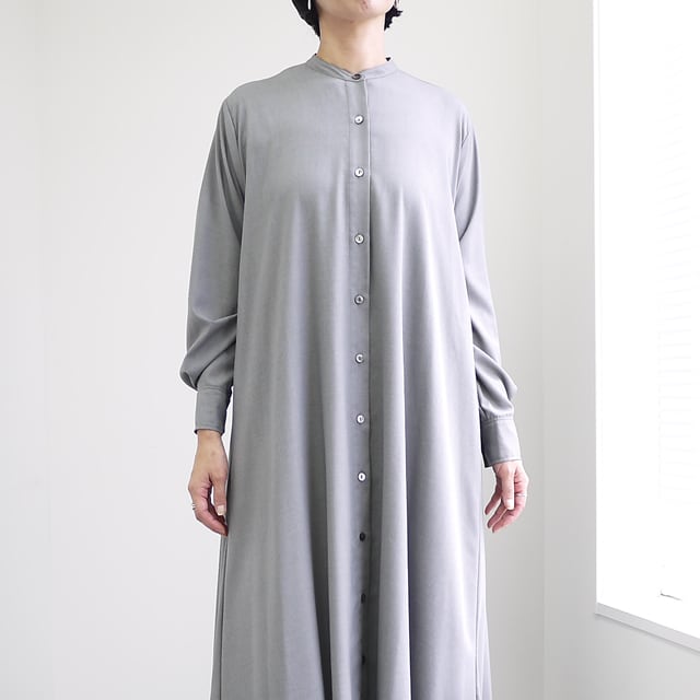 mizuiro ind（ミズイロインド） T/Rスタンドカラーフレアワンピース[3