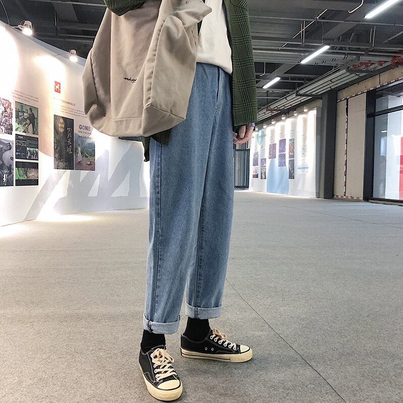 全1色 デニム パンツ ストレート カジュアル 無地 おしゃれ