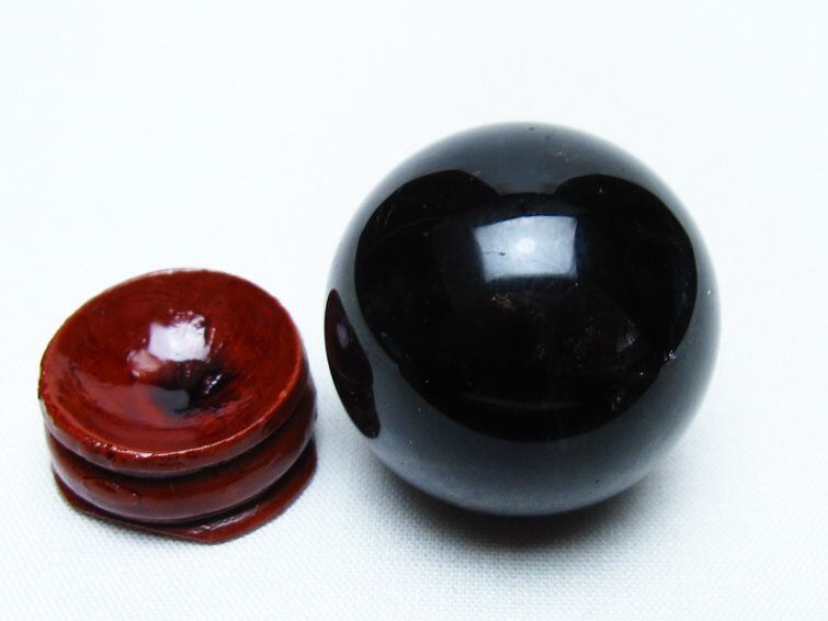 黒水晶 丸玉 34mm モリオン スフィア 置物 一点物 141-8235 | 天然石