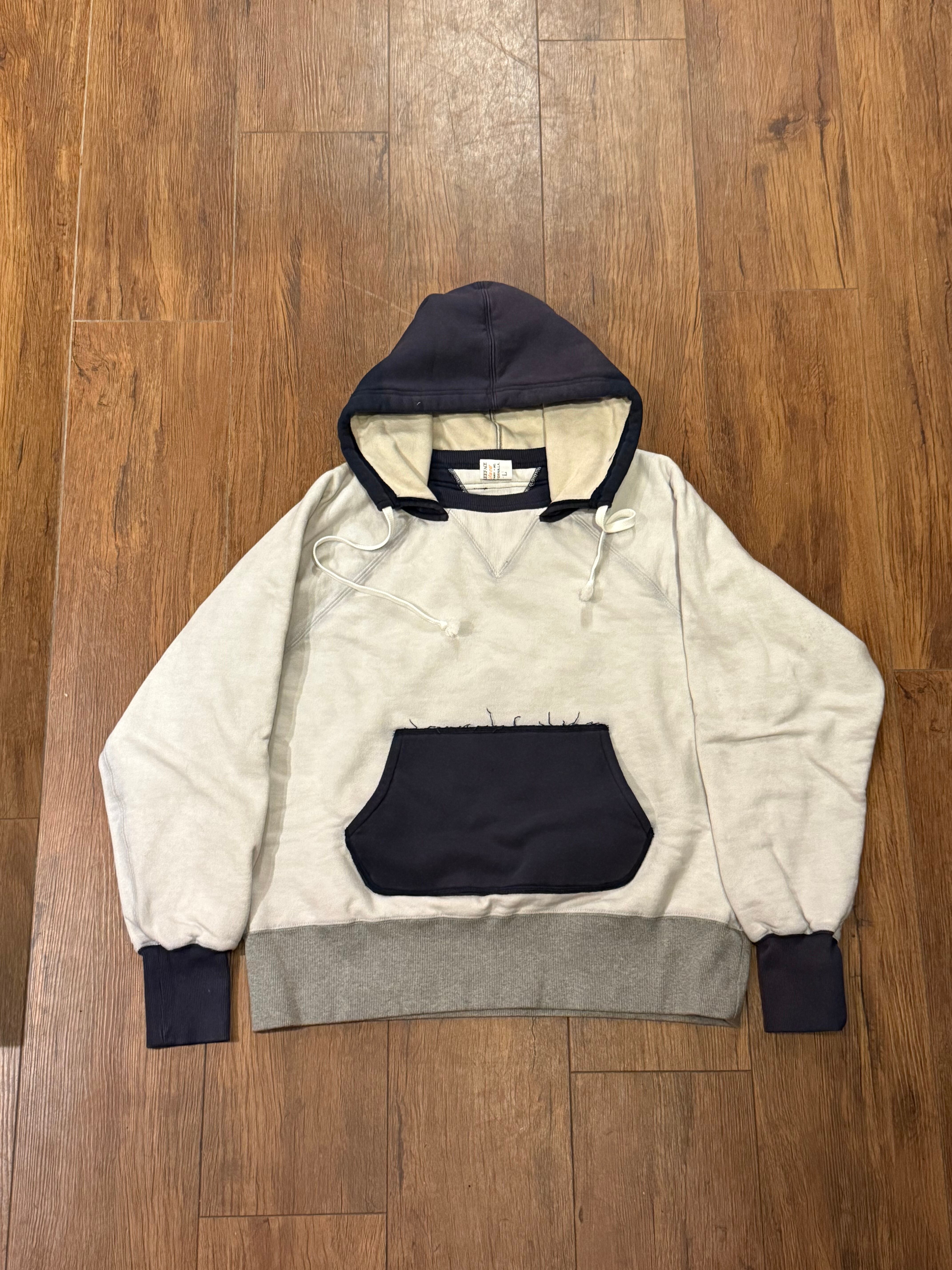THREEFACE THREE TONE DOUBLE FACE AFTER HOODIE | vintage clothing 