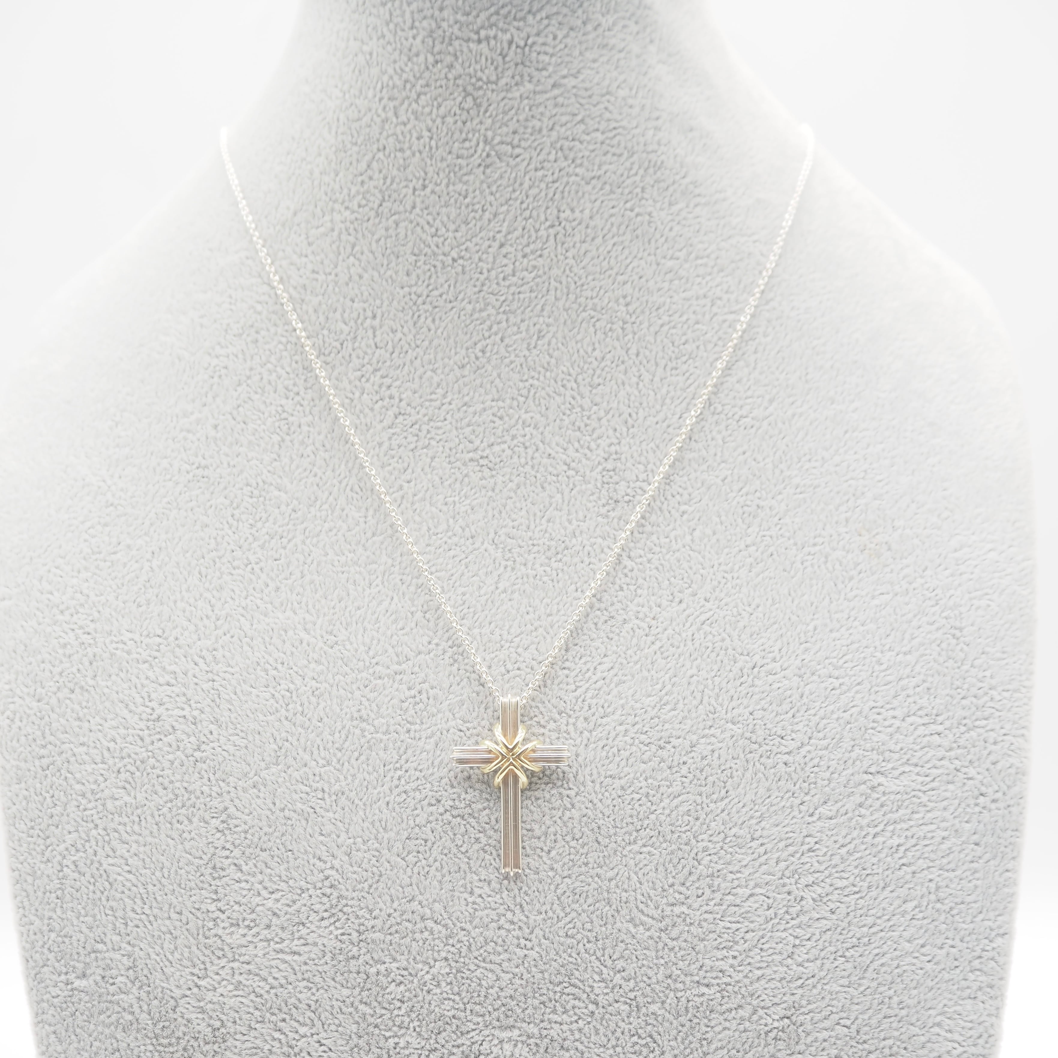 Tiffany&Co. シグネチャークロスコンビネックレス シルバー925 K18