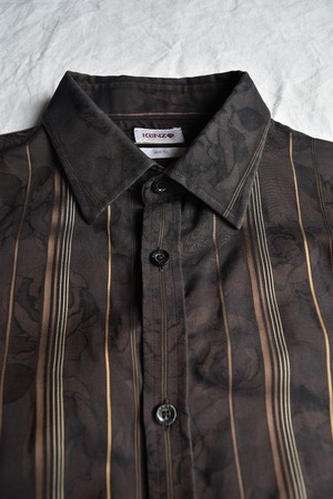 "KENZO" 2010s Dark blown stripe shirt