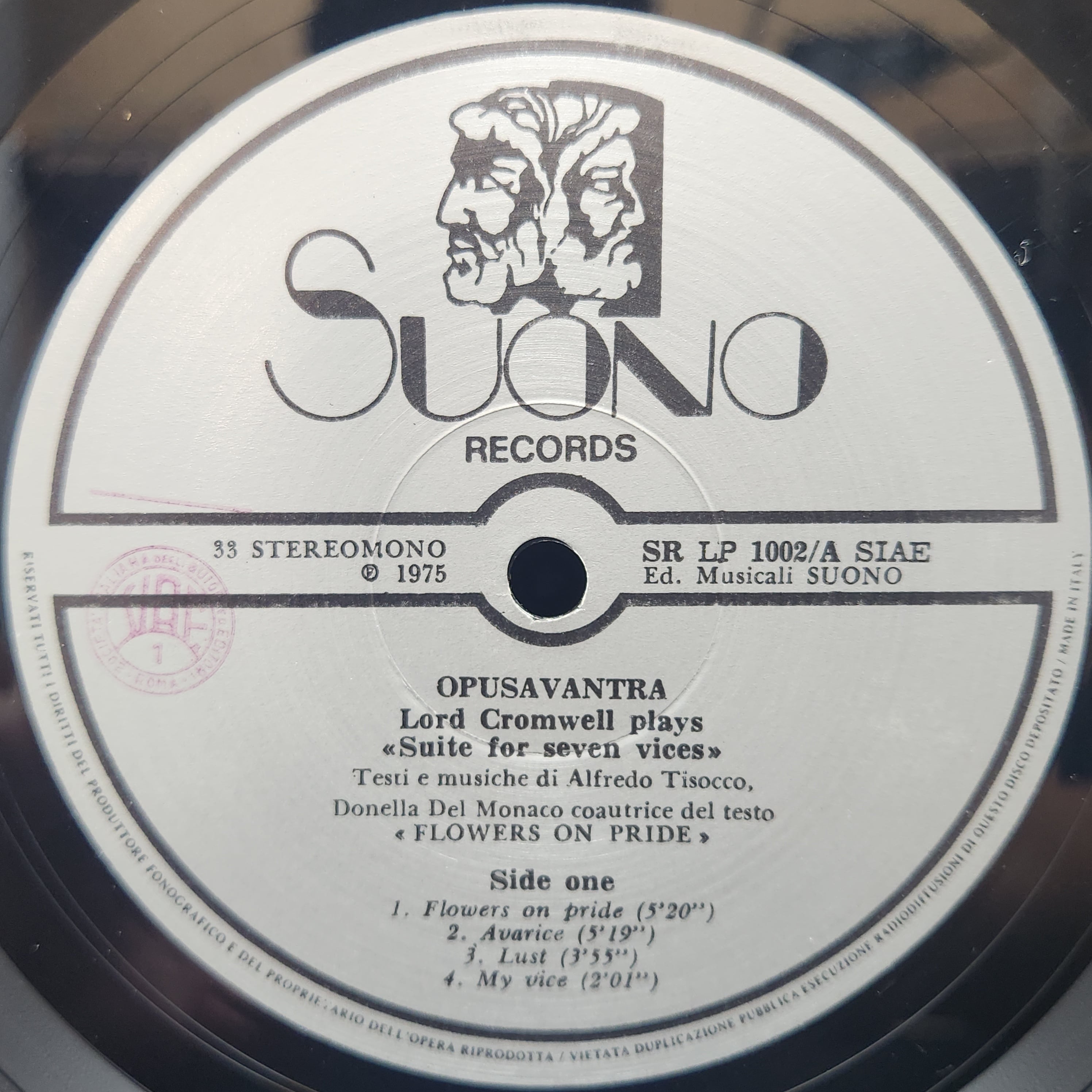 Opus Avantra / Lord Cromwell Plays Suite For Seven Vices [SRLP 1002] - 画像4