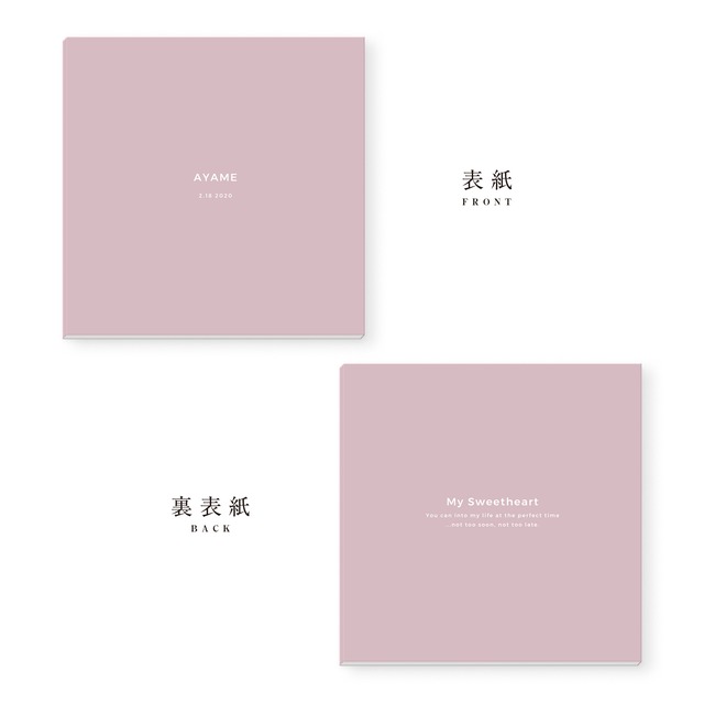 誕生記念アルバム Baby Photo Book 表紙文字のみ おしゃれ 記念日 日本製 Noccobabe