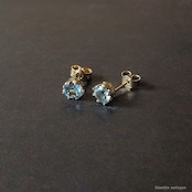 ヴィンテージジュエリー 9ctゴールド 天然トパーズ ピアス(ソーティングメモ付)