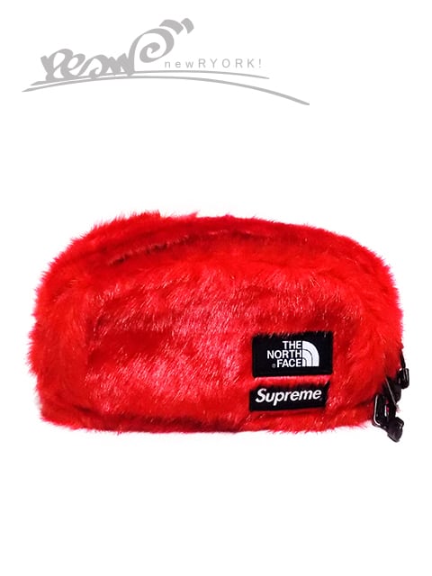 Supreme NorthFace Faux Fur Waist Bag 赤