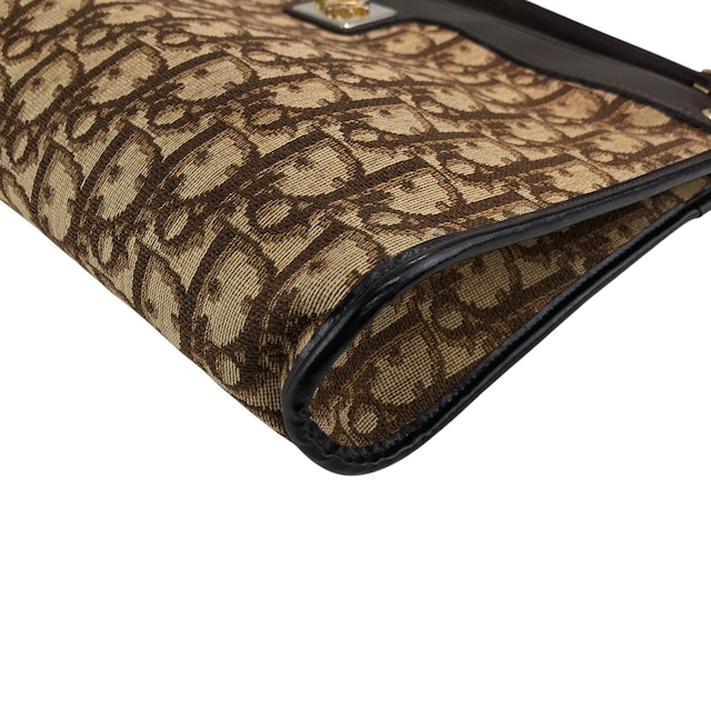 Christian Dior クリスチャン ディオール トロッター ショルダーバッグ ブラウン ロゴ ジャガード セミショルダーバッグ vintage ヴィンテージ オールド xie5fc