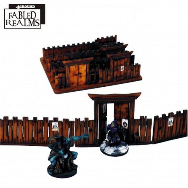 Fabled Realm Village Fencing With Gates 28S-FAR-116