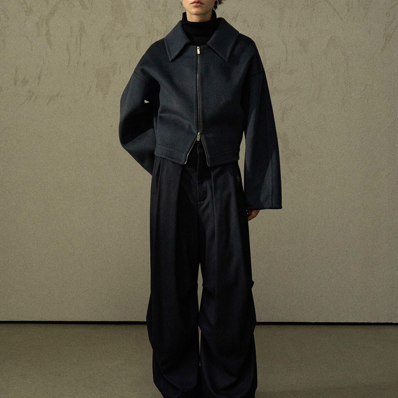 Open Collar Short Jacket T3993