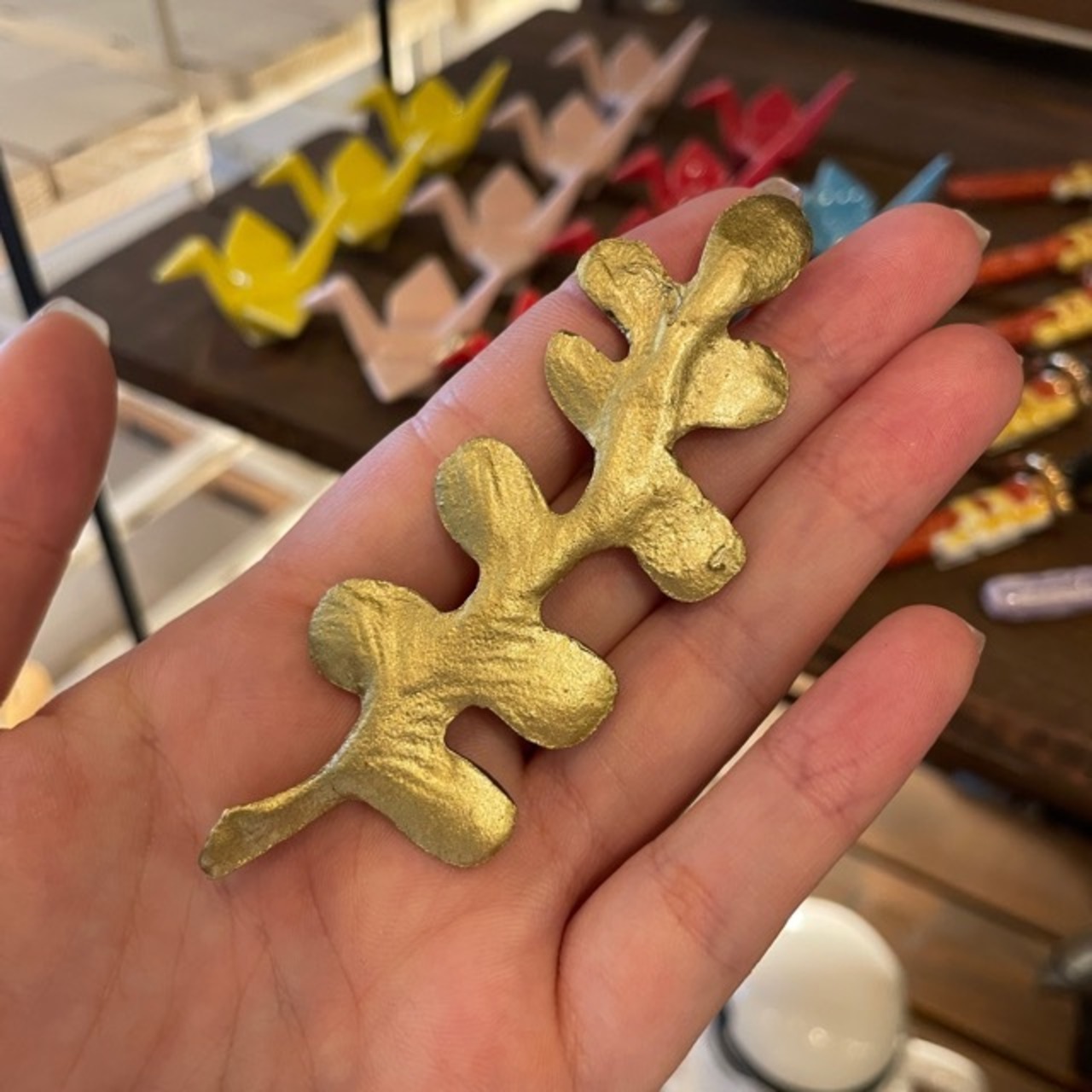 Aluminum Plant Chopstick Rest Oregano Gold / アルミプランツハシオキ オレガノゴールド 箸置き 植物 ゴールド エレガント 上品 かわいい ギフト プレゼント キッチン雑貨