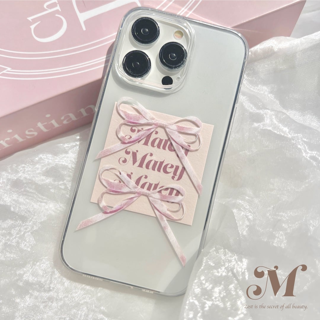 ダブルリボン♡ガーリークリアiPhoneケース | Matey