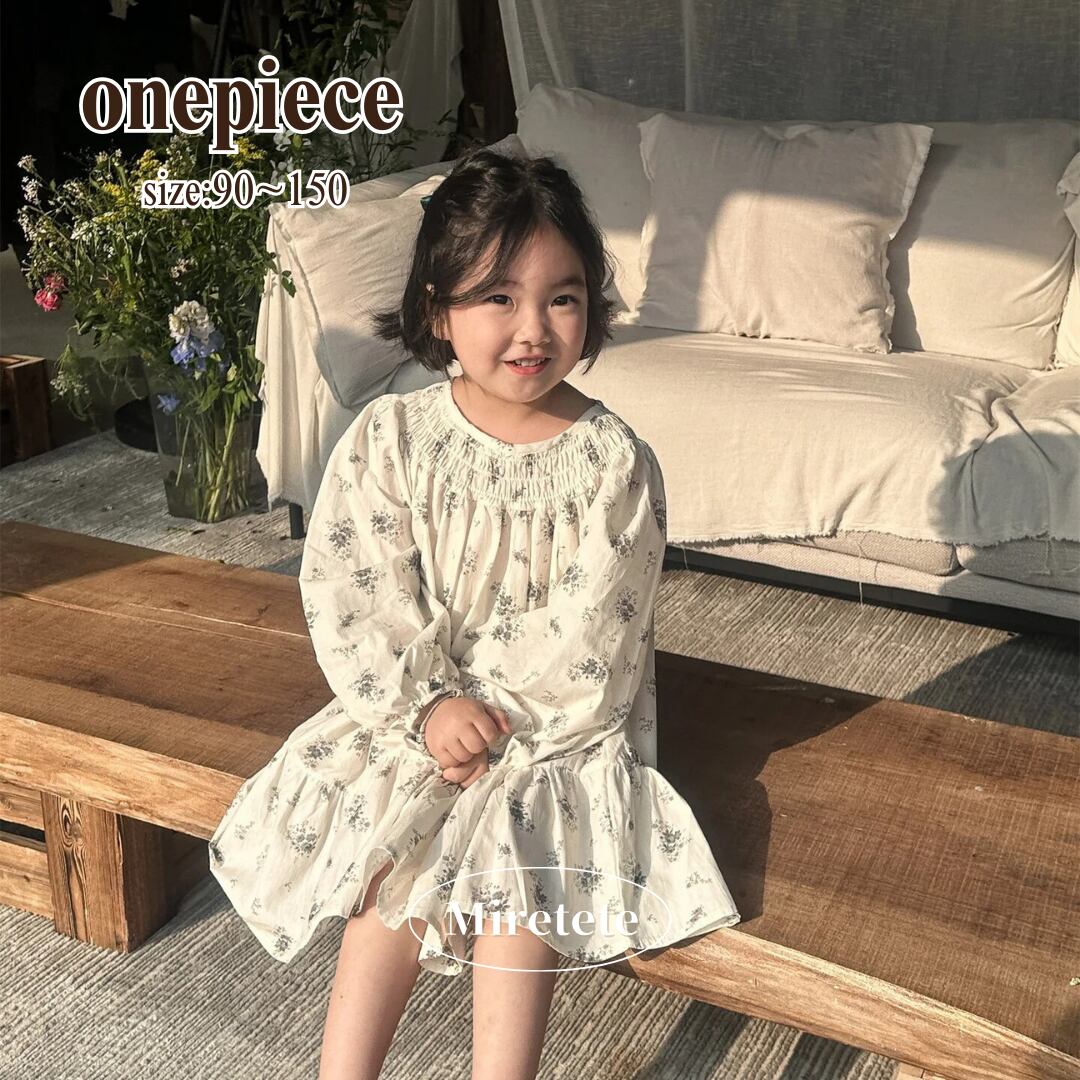 【取寄】たっぷりギャザーネックが大人っぽい花柄ワンピース