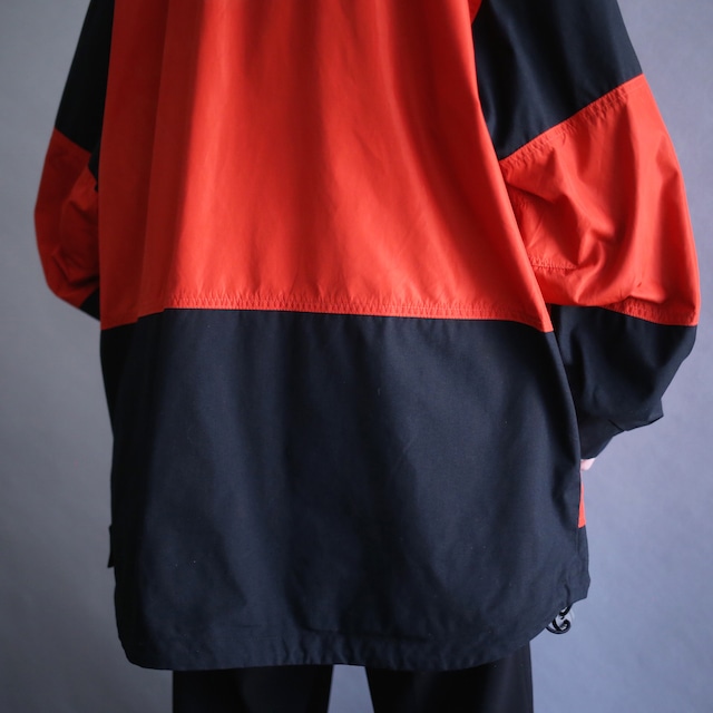 "Eddie Bauer EBTEK " red × black  over silhouette nylon anorak