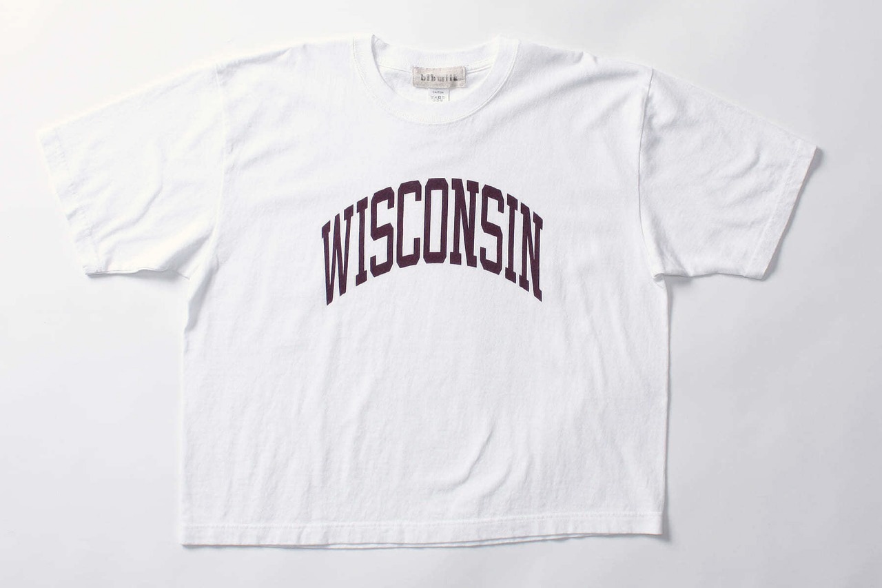 ［bibmilk］リラックスフィットTシャツ WISCONSIN レディス｜ホワイト