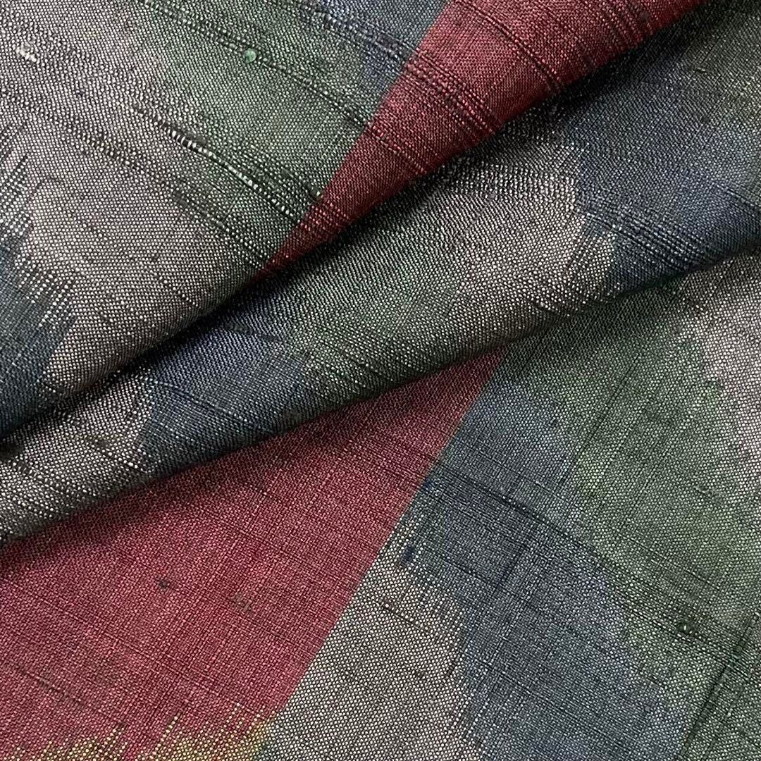 単衣 紬 落ち着きのある色彩 斜め模様 トールサイズ K-3972 | リユース  