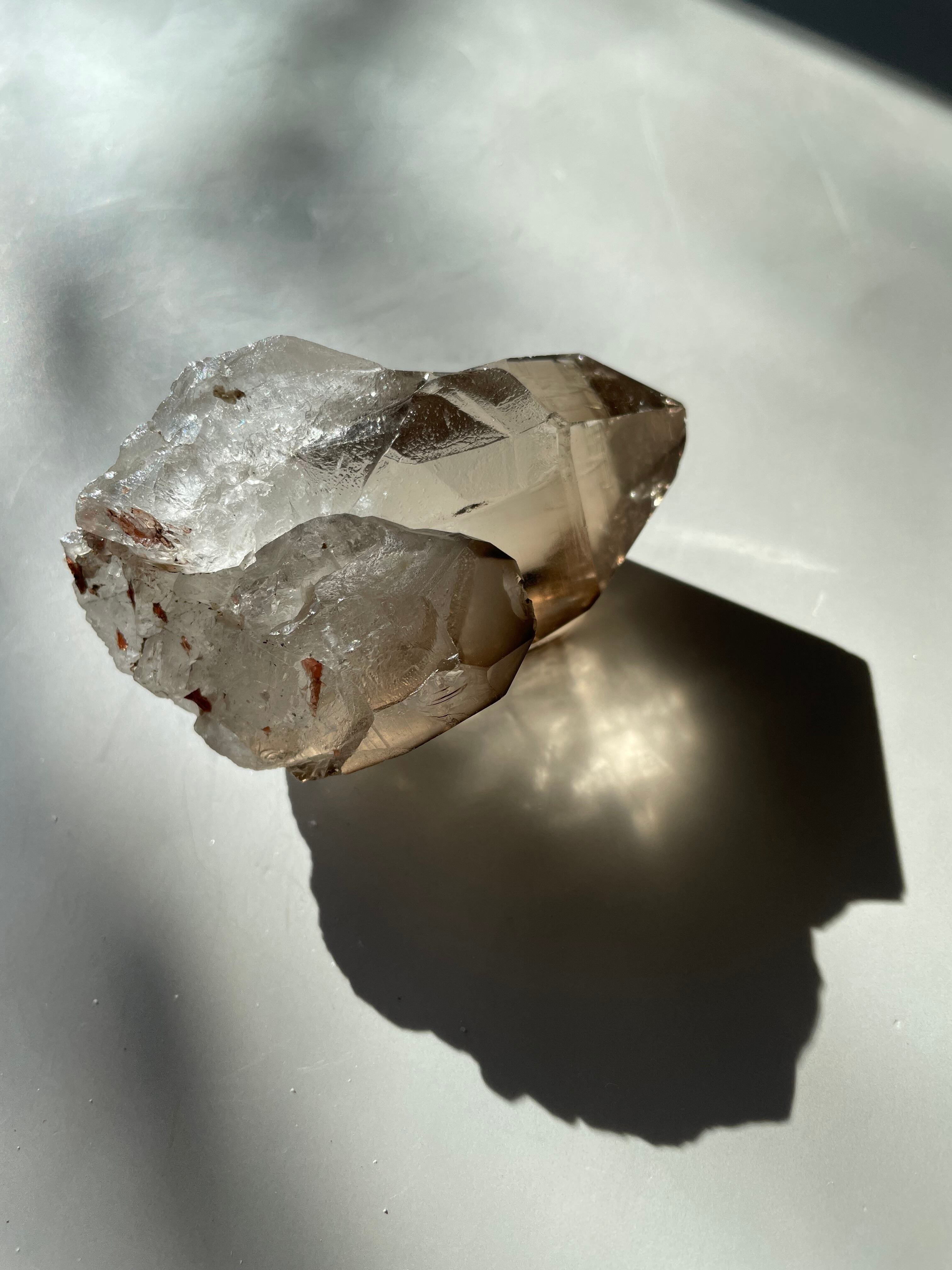 パキスタン　ギルギット　スカルドゥ産　スモーキークォーツ　タントリックツイン　虹