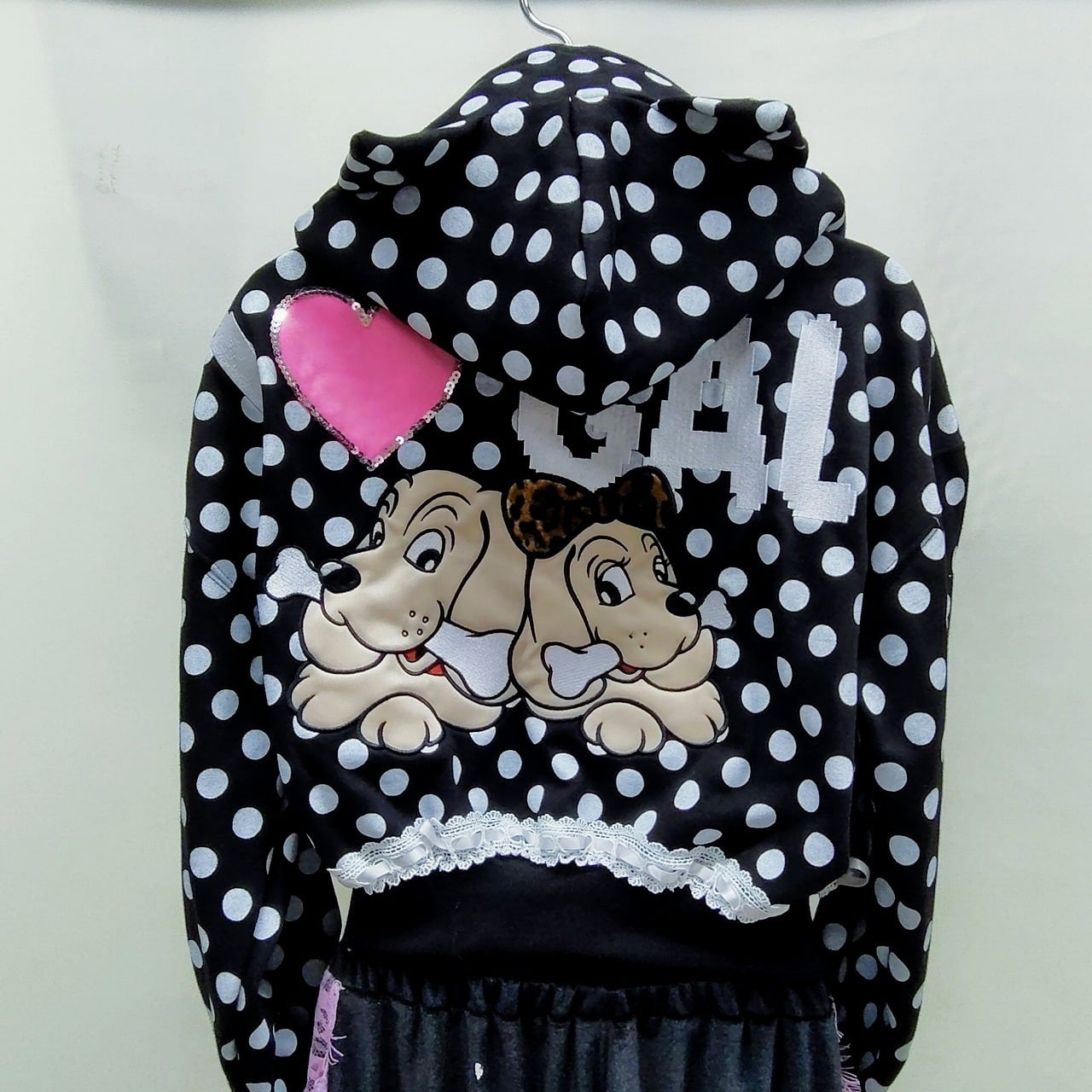 もちつきウサギ刺繍スカジャン L LL Embroidered jumper (SUKAJYAN