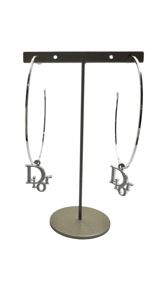Christian Dior ディオール ループピアス ラインストーン シルバー 31423-202607