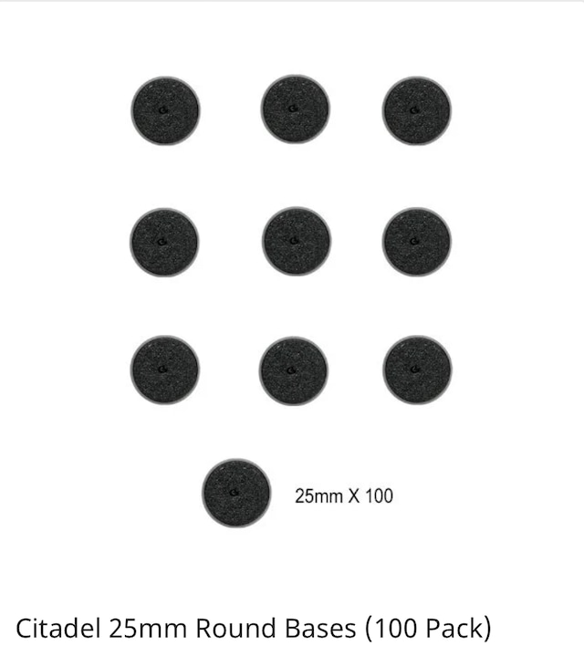 Citadel 25mm Round Base 100枚入り
