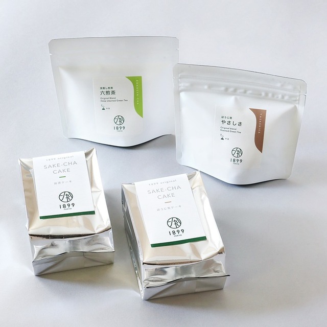 酒茶ケーキギフトセット（深蒸し煎茶・ほうじ茶）