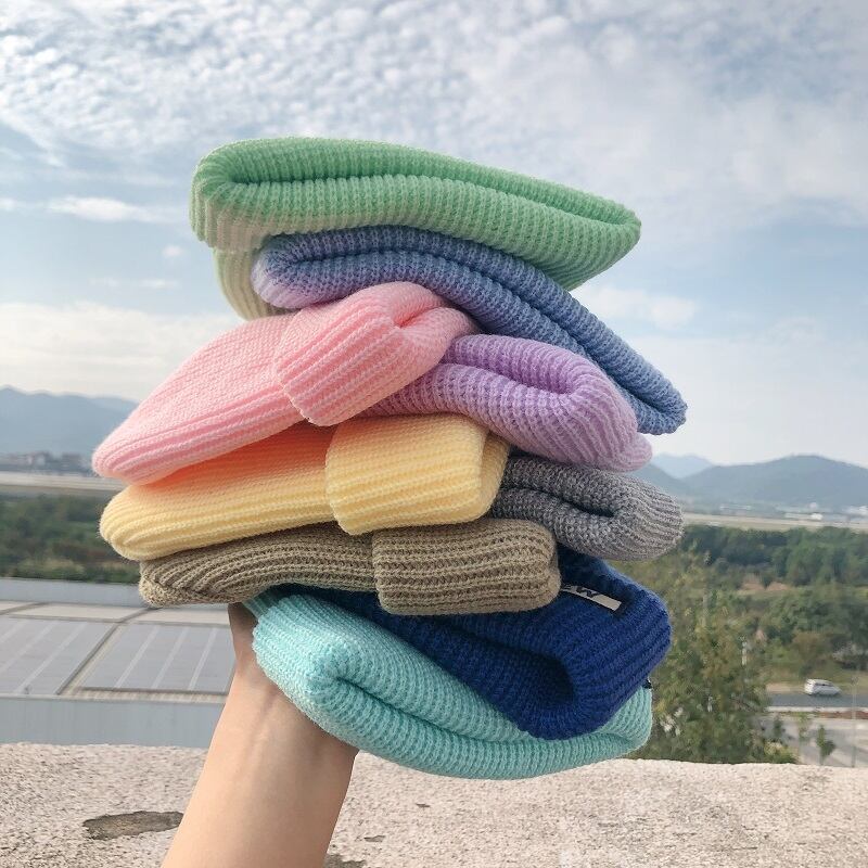 オータムウィンターカジュアルカラーニット 帽子 秋物 冬物 ブラック・アイド・ピーズ19010758432