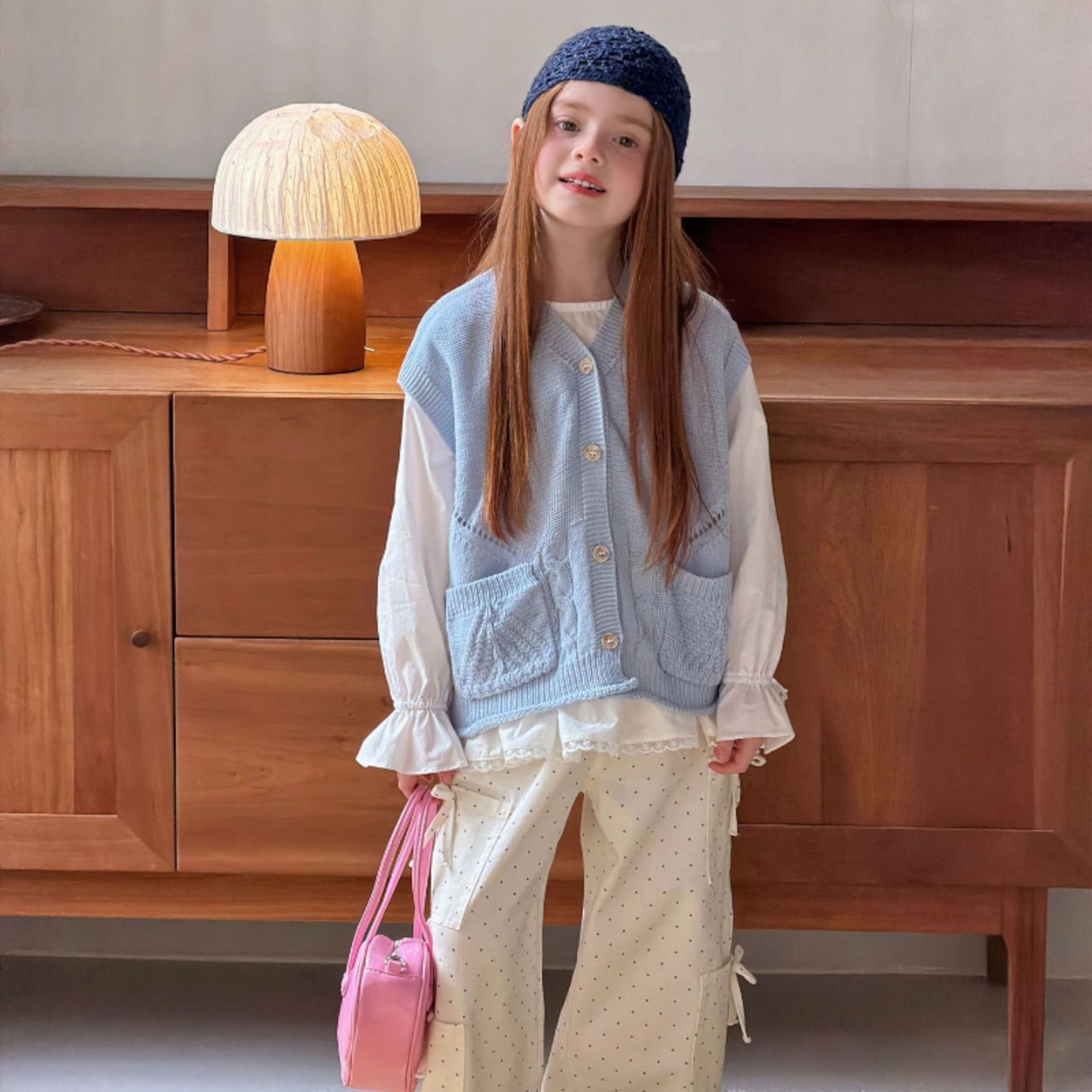 春韓国風レース裾ブラウス