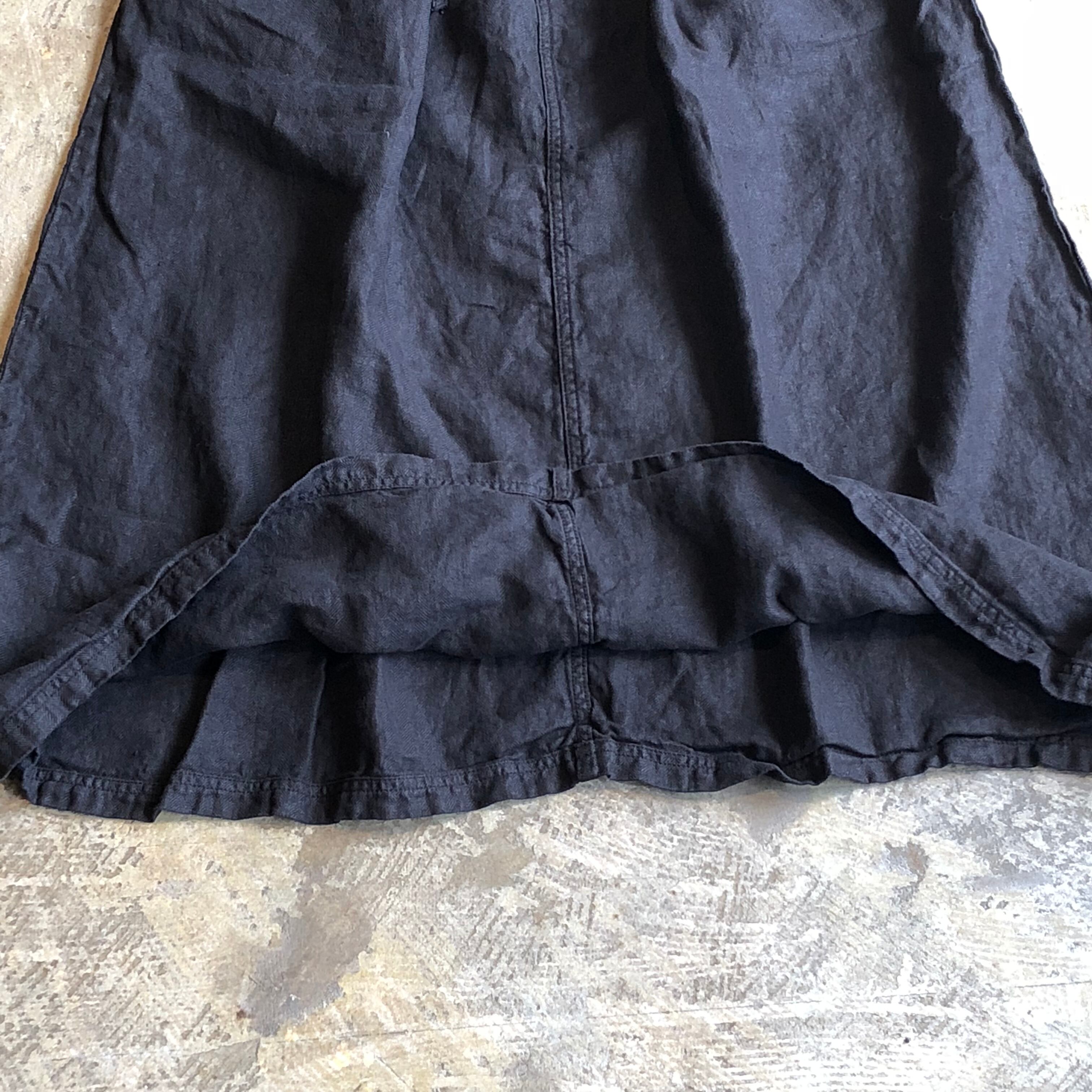 ARMEN(アーメン) LINEN HERRINGBONE PLEATED EASY SKIRT | AUTHENTIC