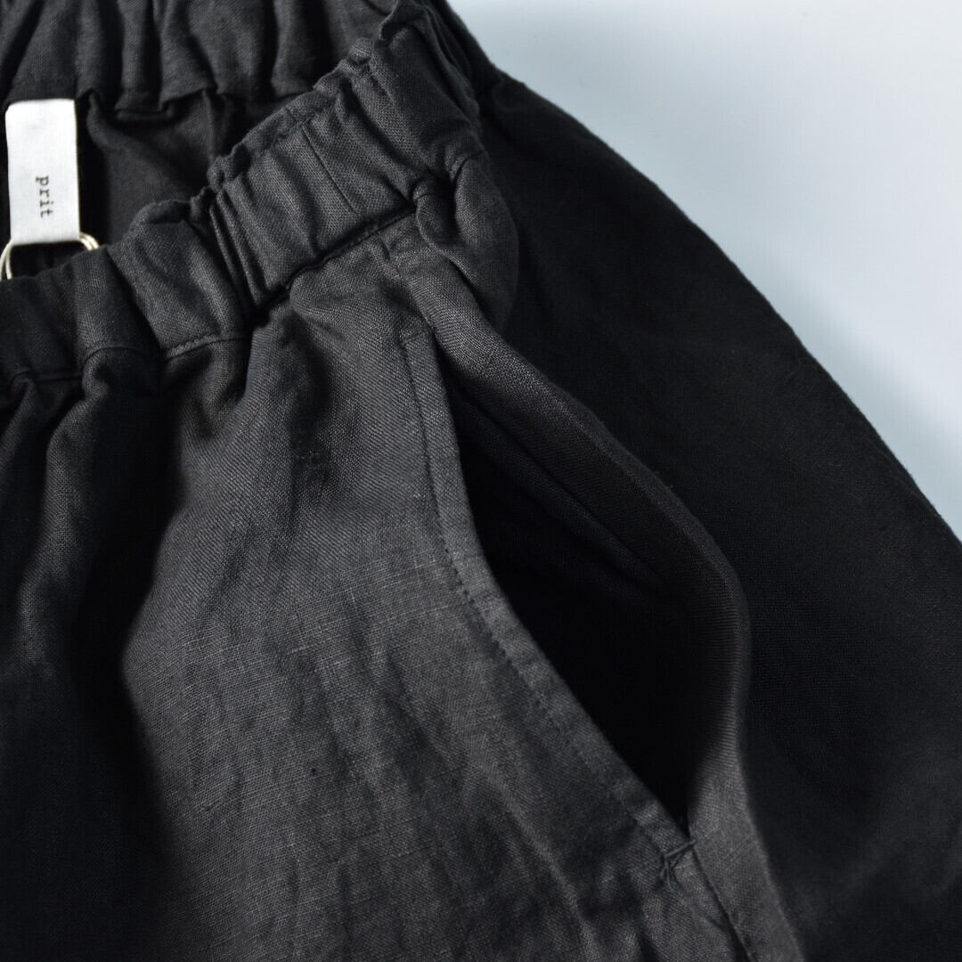 prit プリット リネンペンギンパンツ・ブラック【送料無料】 | CHELSEA