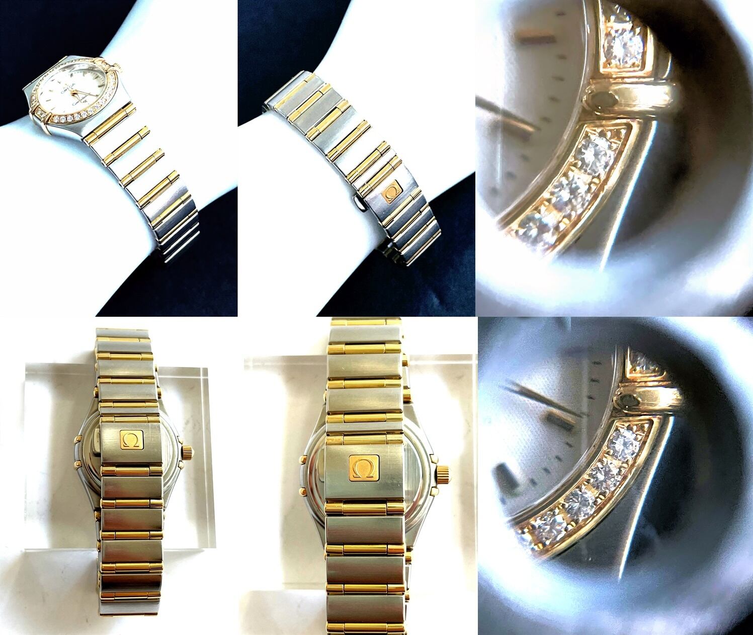 OMEGA オメガ コンステレーション ミニ K18 YG コンビ 30P パヴェ