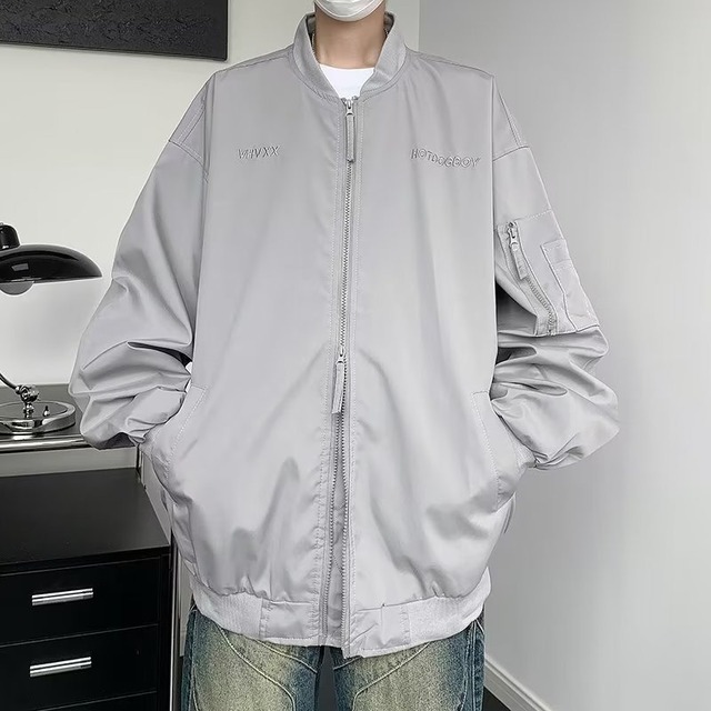 【韓国通販 dgo】UNISEX 3colors 刺繍ワークジャケット グレー/ブラック/グリーン(M3980）気分はジャケット！