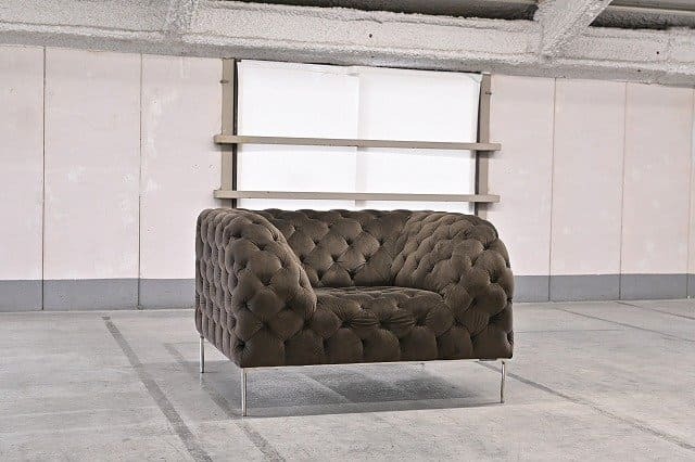 トーヨーキッチン 22万「集/つどい」1人掛けソファ ベルベット ファブリック チェスターフィールド 1P シングル Tsudoi【中古家具/中古インテリア/USED家具ユーズド家具/リサイクル】