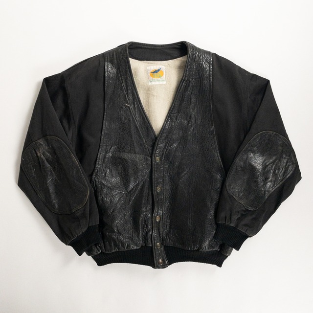 1970-80s "French Vintage" Black Leather Gilet Jacket