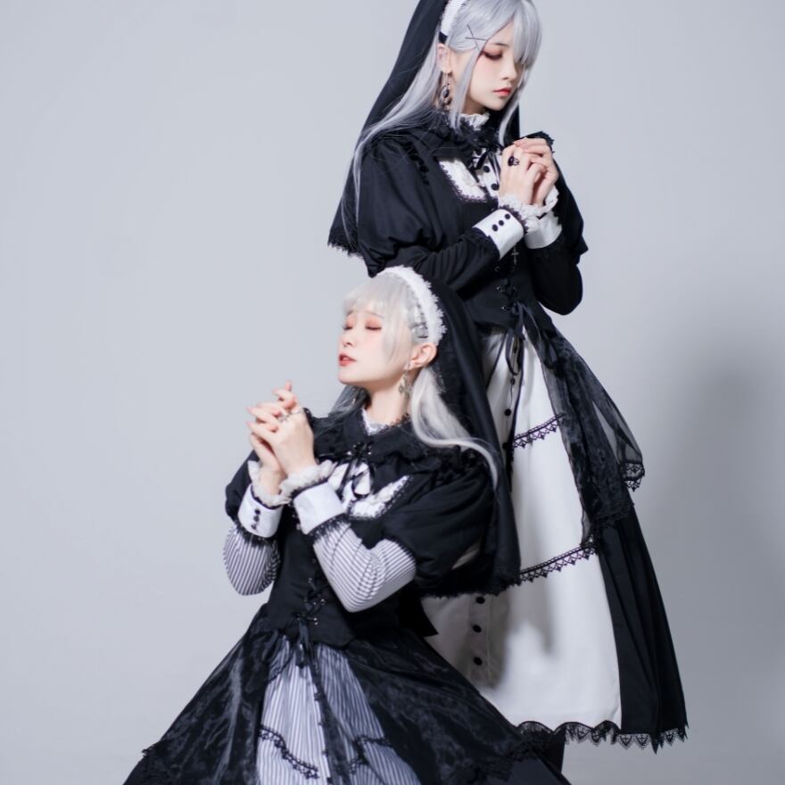 ゴスロリ通販 With U ゴスロリ オールインワン ドレス 編み上げベスト