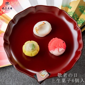 遅れてごめんね　敬老の日   特選 上生菓子6個セット【福寿】  ギフト プレゼント 孫 和菓子　冷凍便