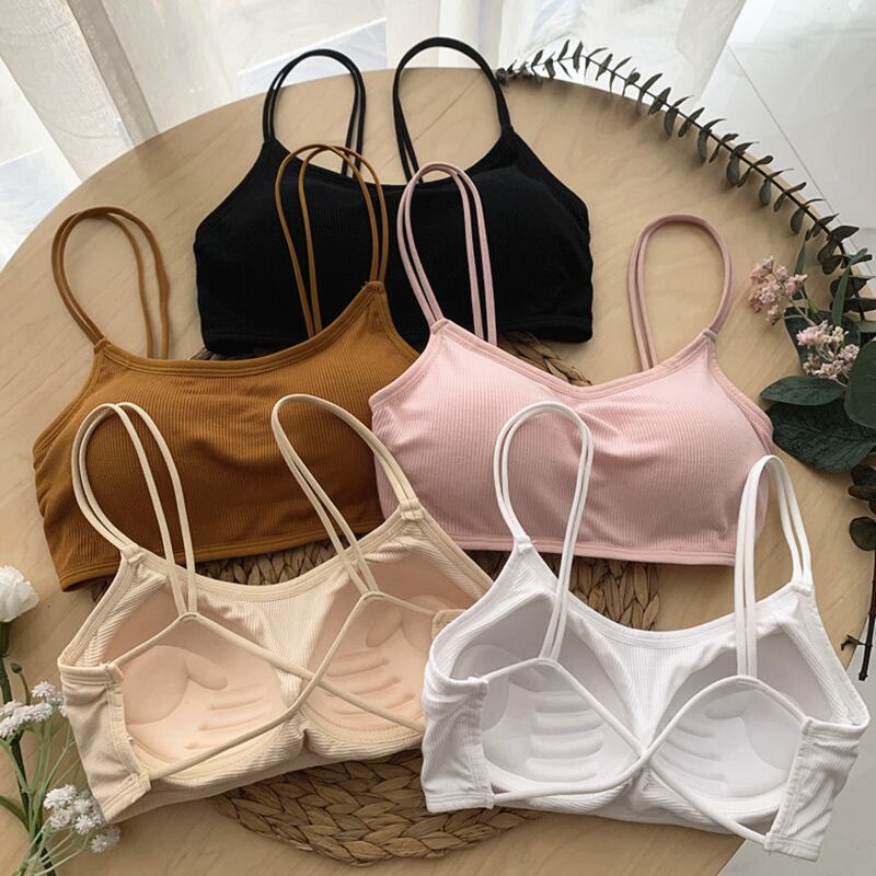 サマーストラップ ワンピースブラ ソリッド カラートップス レディース 夏物 ソリッドカラー 萌量不足72704767396