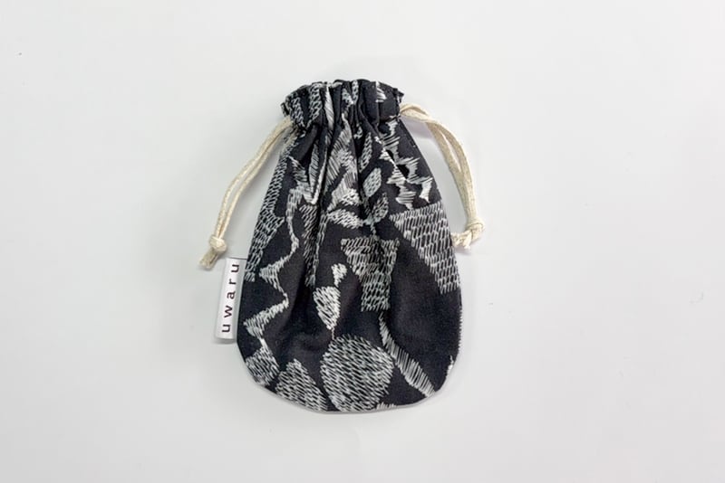 Strange succulent - gray - リバーシブル巾着