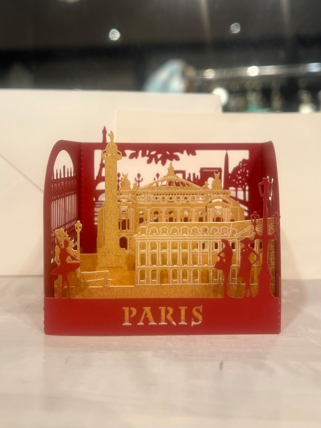 3D minicard Paris/封筒付き