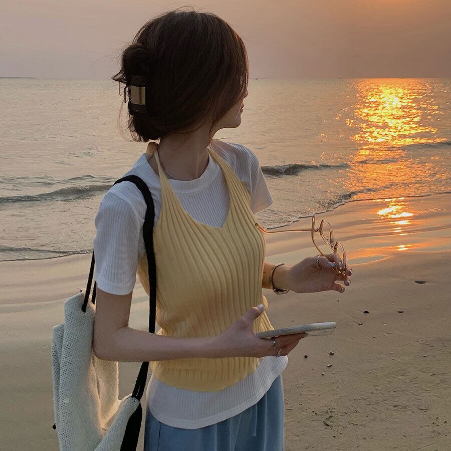 レッドソリッド カラーシャツ Tシャツ サマーベーシック 夏物 ソリッドカラー モンロー89479082087