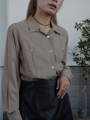 <vintage>silk beige shirt