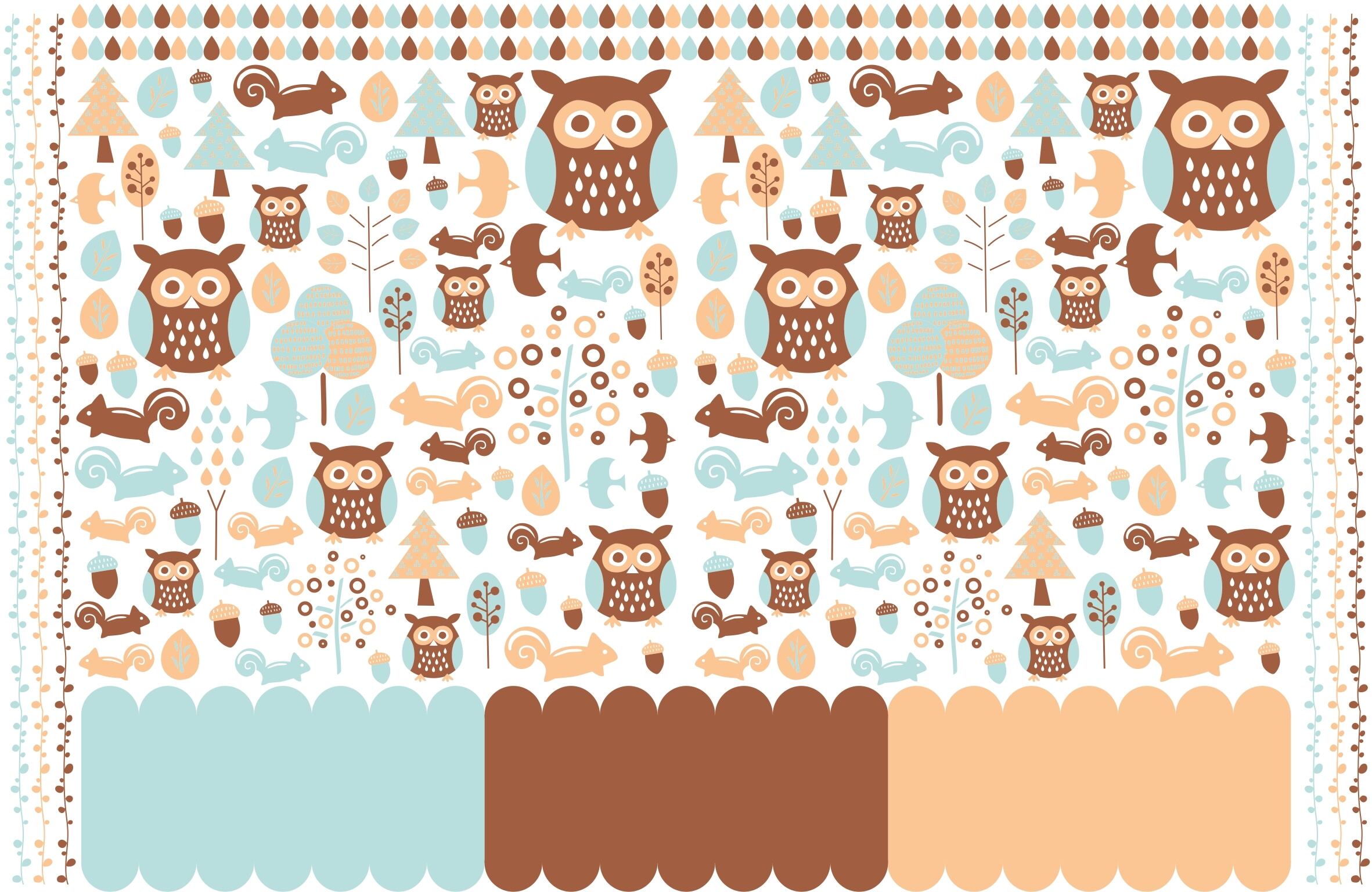 ポーセラーツ転写紙 森と動物たち 北欧風 A3サイズ