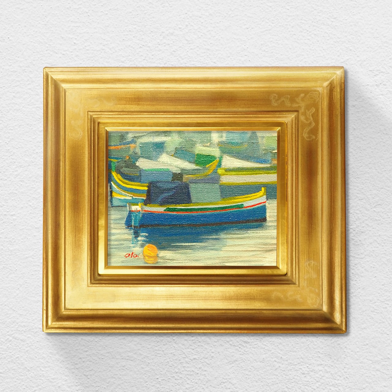 油絵　富士　画家、乙丸哲延 Yahoo!オークション - 【真作】絵画 乙丸哲延 油彩4号 漁舟（オンフル