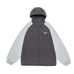 Full Zip-Up Raglan Sleeve Hooded Nylon Jacket ◇3color H0701