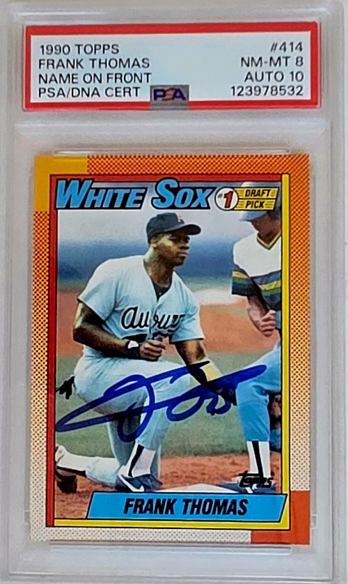 Frank Thomas | 1990 Topps Rookie Card #414| Chicago White Sox |Signed | PSA 8 Auto 10