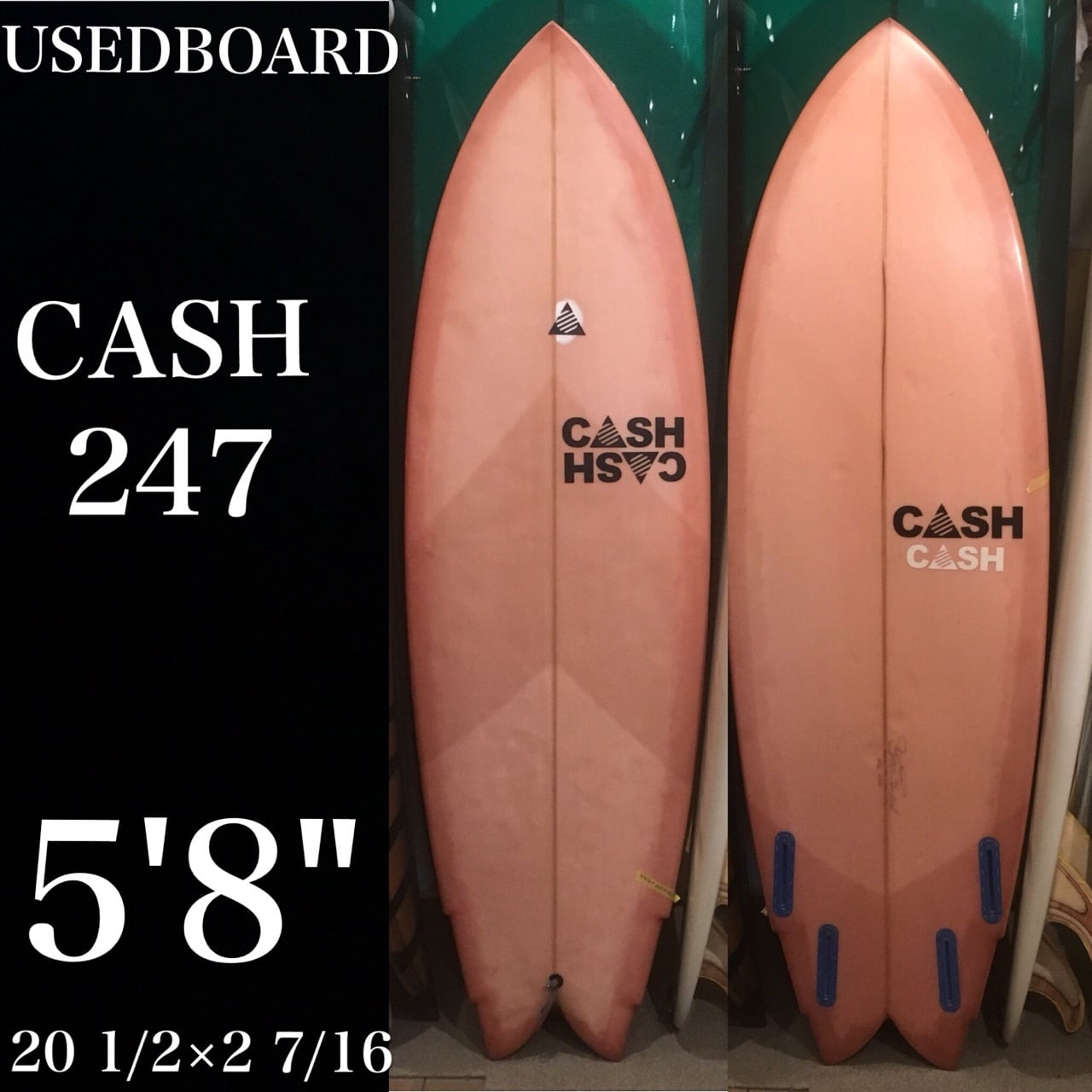 CASH サーフボード　Twin Fish 5’6　フィッシュ