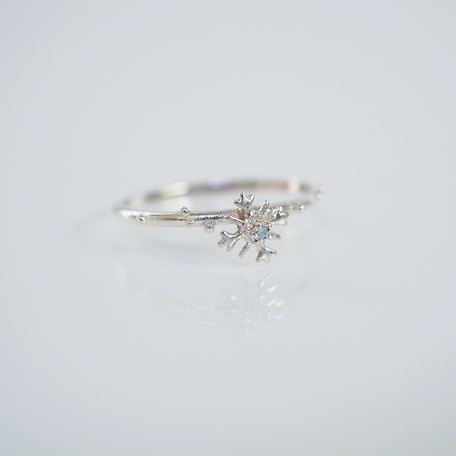 Snow Crystal *〜雪の結晶リング〜* (silver×Aquamarine)